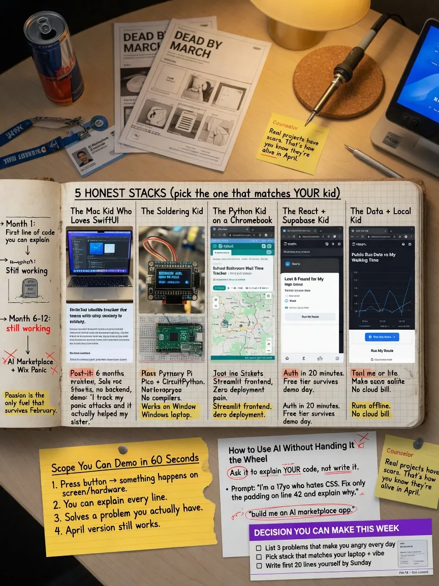 What Makes a High School CS Capstone Topic Survive Month Three