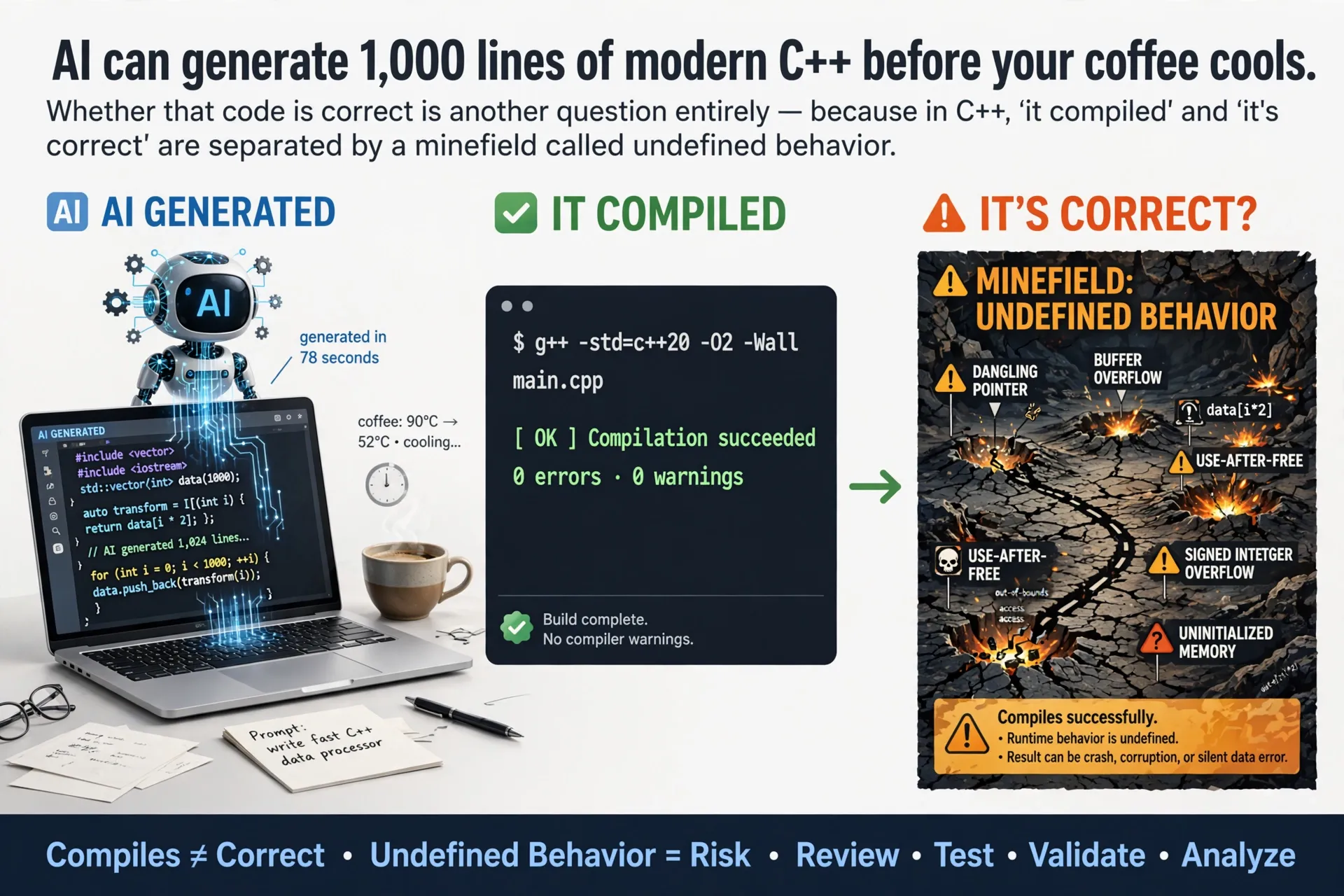 Trust, But Verify: A Survival Guide for AI-Generated Modern C++